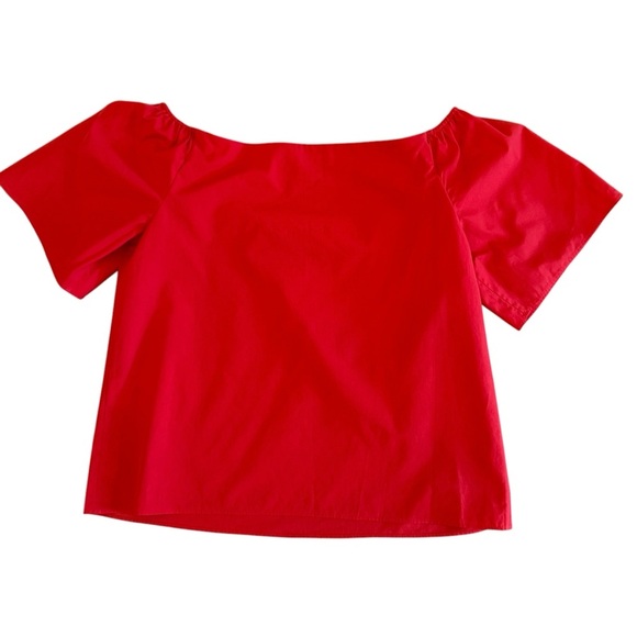 Alice + Olivia Red Off The Shoulder Blouse - Picture 2 of 6